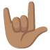 🤟🏽 love-you gesture: medium skin tone display on Google